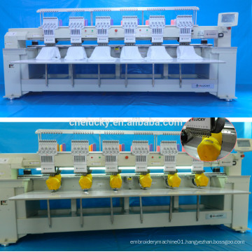 Tubular 6 heads embroidery machine for photos embroidery